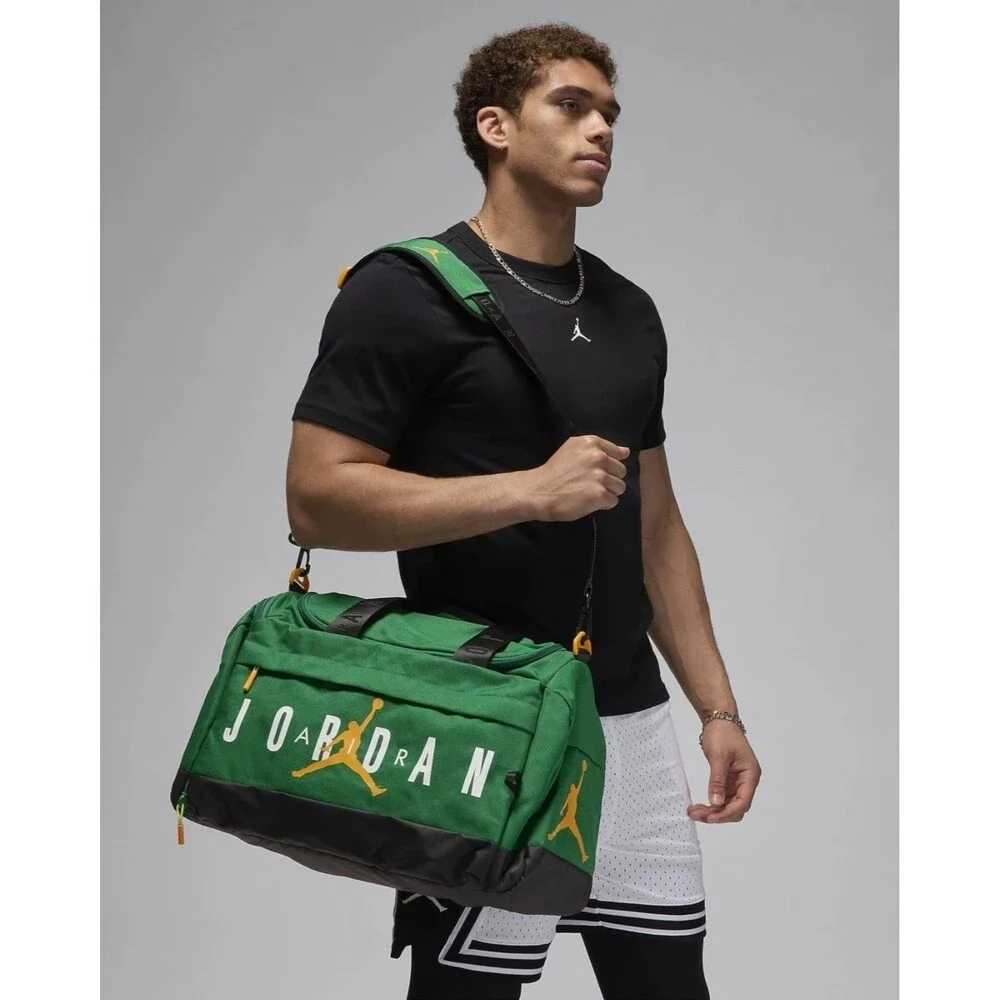 Nike Air Jordan Velocity Duffle Bag Pine Green Gold Small Shoe Garage Gym Travel